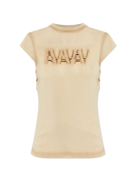  Avavav Logo Cut-out T-shirt - Neutrals 