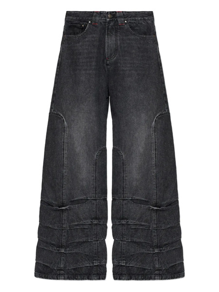  Avavav Smoke-detailed Wide-leg Jeans - Black 