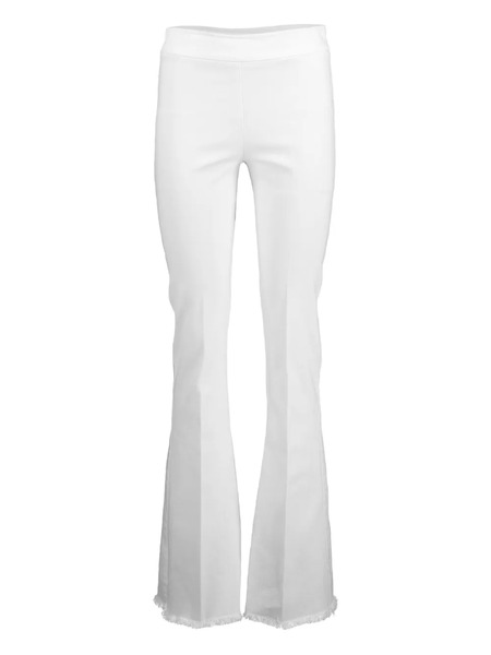  Avenue Montaigne Bellini Frayed-hem Flared Trousers - White 