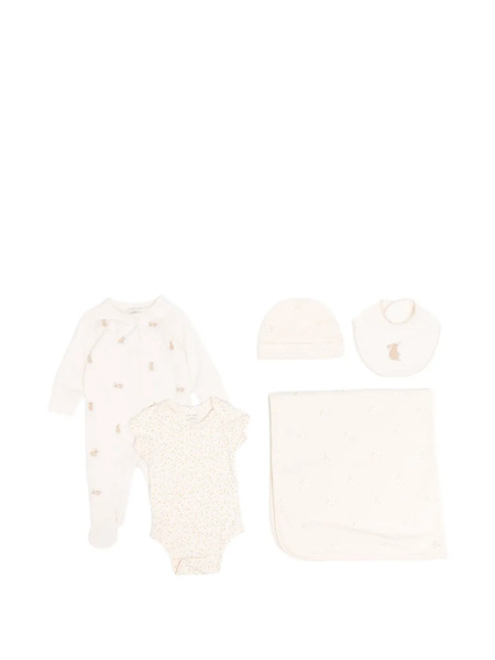  Avery Row Rabbit-motif Babygrow Set - Neutrals 