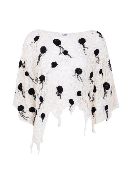  Aviù Crochet Appliqué Blouse - White 