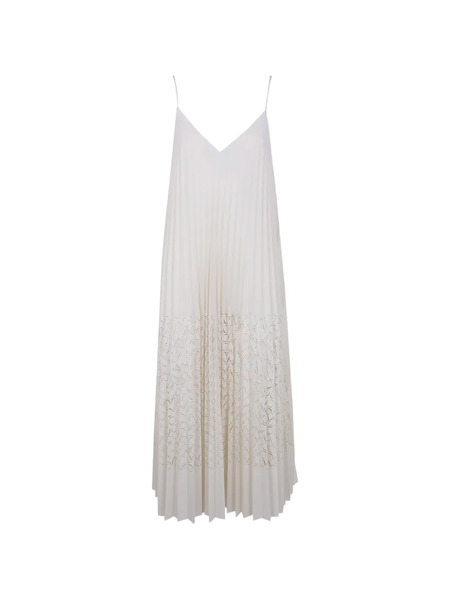  Aviù Pleated Laser-cut Maxi Dress - White 