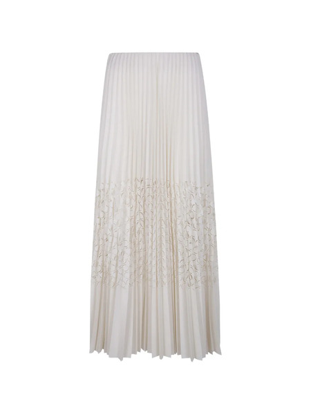  Aviù Pleated Pattern Maxi Skirt - White 