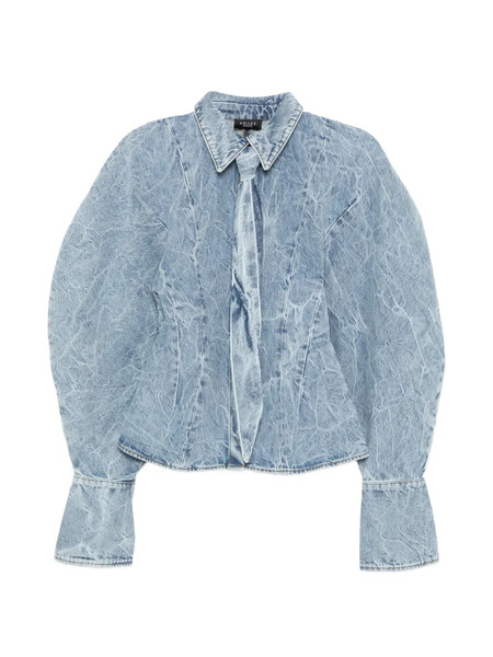  A.w.a.k.e. Mode Denim Puff-sleeve Shirt - Blue 