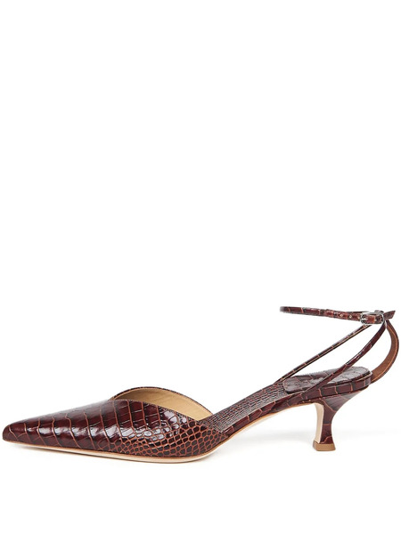  A.w.a.k.e. Mode 50mm Dina Coco Ankle-strap Pumps - Brown 