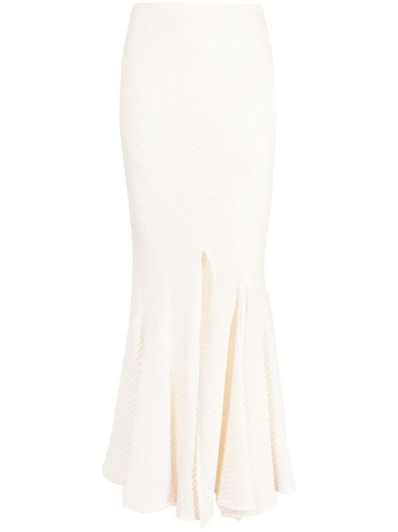  A.w.a.k.e. Mode Waffle-knit Pleated Midi Skirt - White 