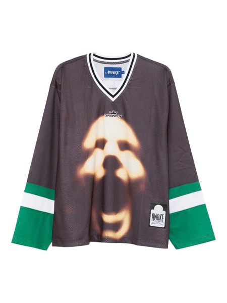  Awake Ny Face-print Long-sleeve T-shirt - Brown 