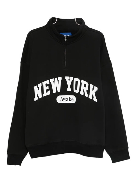  Awake Ny Logo-print Half-zip Sweatshirt - Black 