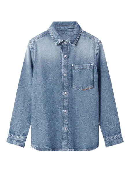  Axel Arigato Embroidered-logo Denim Shirt - Blue 