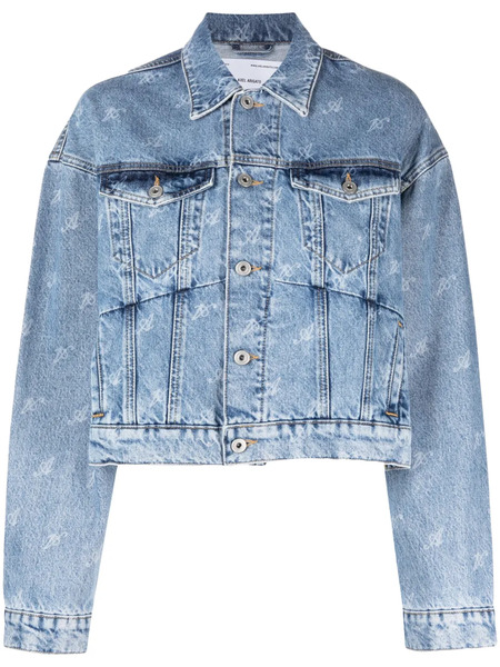  Axel Arigato Signature Rome Cropped Denim Jacket - Blue 