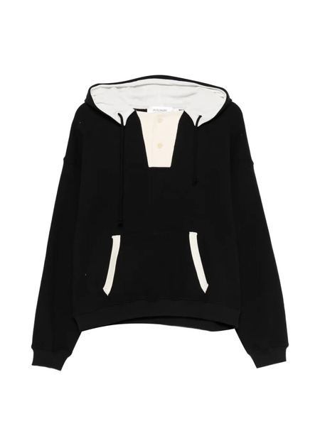  Aya Muse Button-fastening Hoodie - Black 
