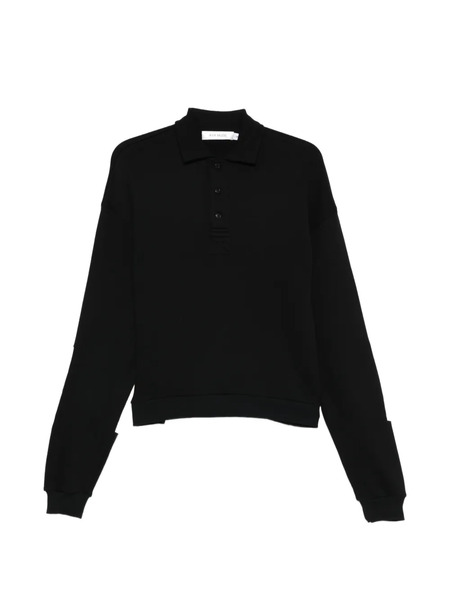  Aya Muse Collared Patched Polo Shirt - Black 