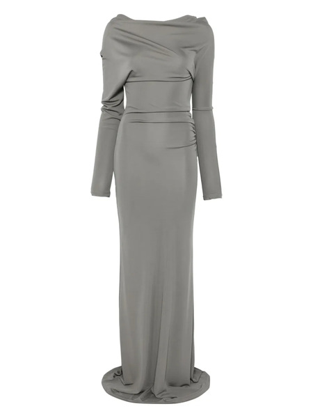  Aya Muse One-shoulder Draped Maxi Dress - Grey 