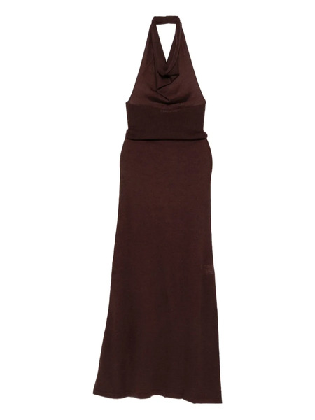  Aya Muse Reed Halterneck Maxi Dress - Brown 