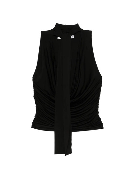  Aya Muse Self-tie Draped Top - Black 