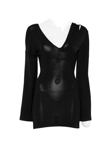  Aya Muse V-neck Mini Dress - Black 