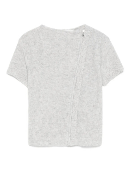  Aya Muse Zip-up Knitted T-shirt - Grey 