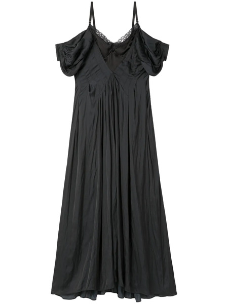  Az Factory Off-shoulder Lace-panel Dress - Black 