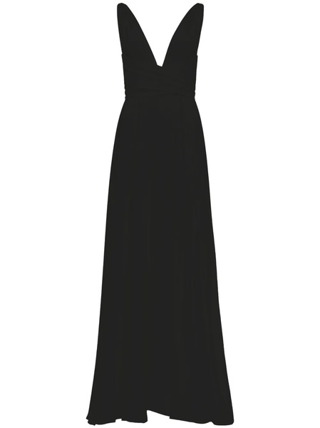  Azeeza Cirrus V-neck Silk Gown - Black 