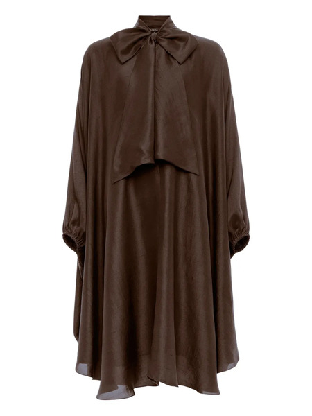  Azeeza Emlyn Bow-neck Midi Dress - Brown 