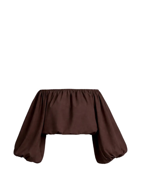  Azeeza Margot Balloon-sleeve Top - Brown 