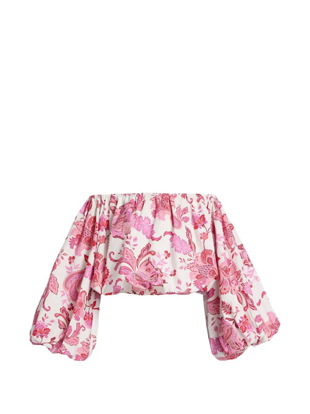  Azeeza Margot Off-shoulder Paisley Top - White 