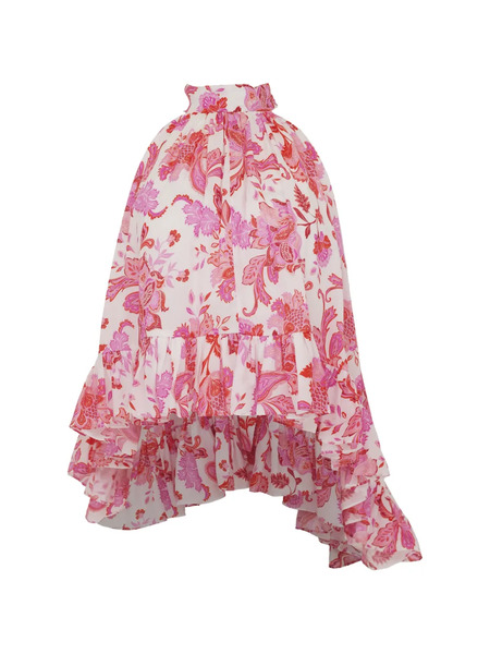  Azeeza Plath Paisley Ruffled Top - White 
