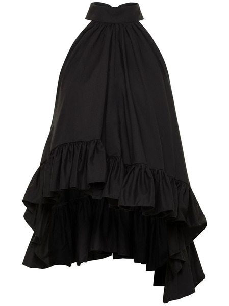  Azeeza Plath Ruffled Poplin Top - Black 