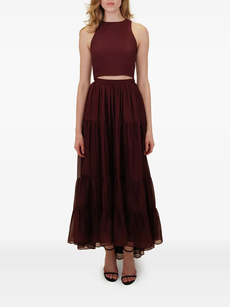  Azeeza Tiered Chiffon Midi Skirt 