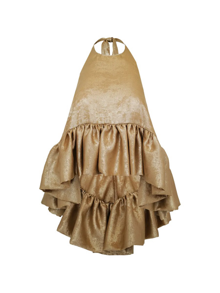  Azeeza Winston Ruffled Halterneck Top - Gold 