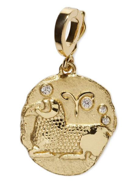 Azlee 18k Yellow Gold Of The Stars Aries Diamond Pendant 