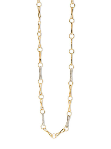  Azlee 18kt Gold Large Circle-link Diamond Chain Necklace 