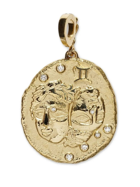  Azlee 18kt Yellow Gold Large Of The Stars Gemini Pendant Charm 