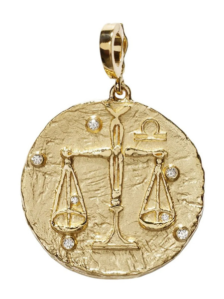  Azlee 18kt Yellow Gold Large Of The Stars Libra Pendant Charm 