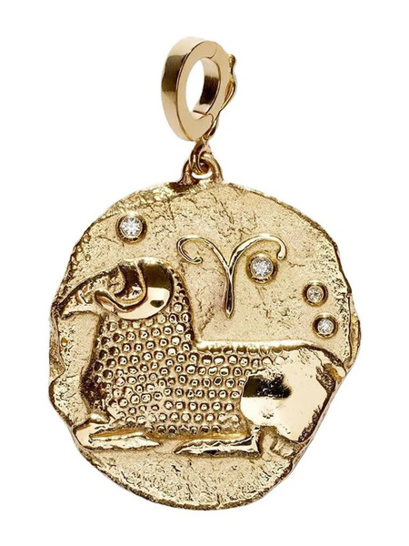  Azlee 18kt Yellow Gold Of The Stars Aries Pendant Charm 