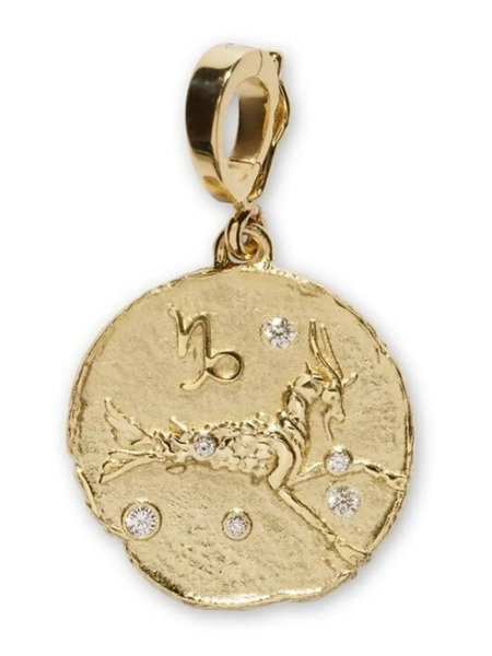  Azlee 18kt Yellow Gold Small Of The Stars Capricorn Pendant Charm 