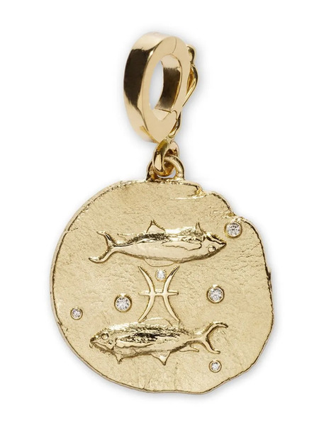  Azlee 18kt Yellow Gold Small Of The Stars Pisces Pendant Charm 
