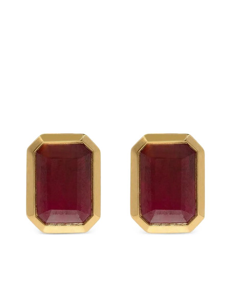  Azlee Ruby Stud Earrings - Gold 
