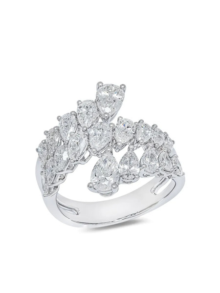  Azzaro 18k White Gold Diamond Ring - Silver 