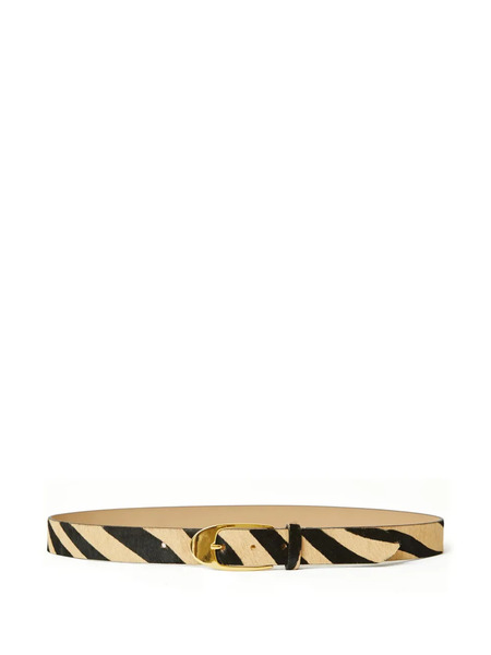  B-low The Belt Joshua Zebra-print Calf-hair Belt - Neutrals 