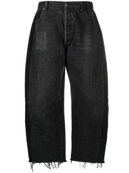  B Sides Cropped Wide-leg Jeans - Black 
