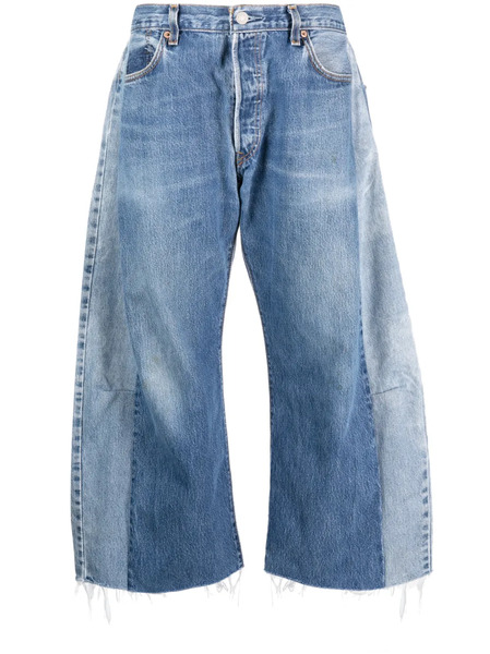  B Sides Cropped Wide-leg Jeans - Blue 