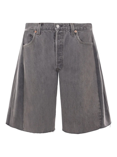  B Sides Denim Shorts - Grey 