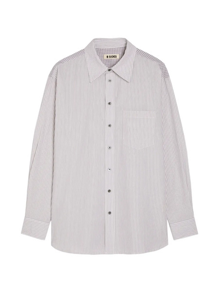  B Sides Striped Chest-pocket Shirt - Purple 