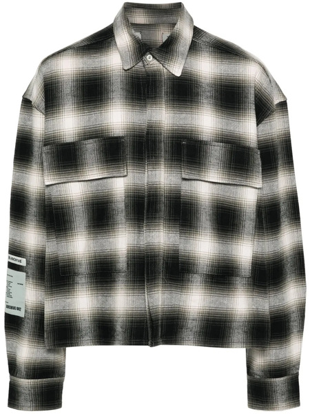  B1archive Logo-patch Plaid Shirt - Grey 