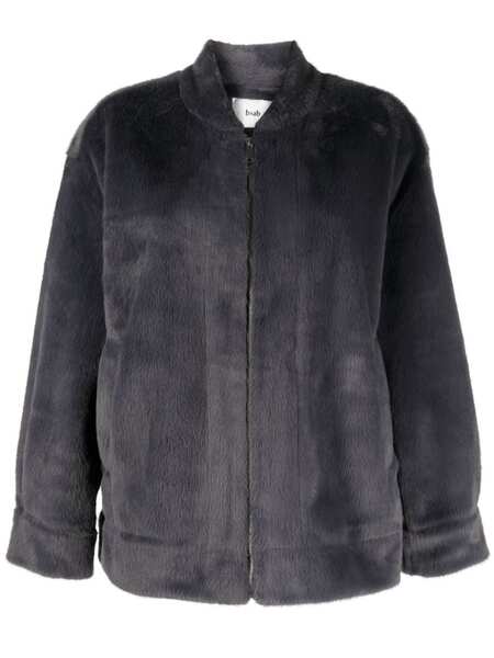  B+ab Band-collar Faux Fur Jacket - Blue 