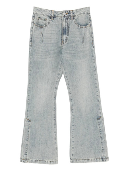  B+ab Button-hem Bootcut Jeans - Blue 