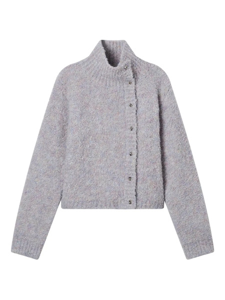  B+ab Button High-neck Cardigan - Purple 