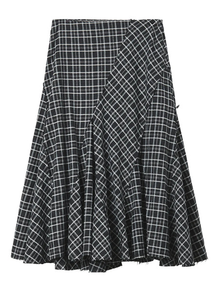  B+ab Checked-pattern Skirt - Black 