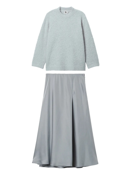  B+ab Crew-neck Sweater And Midi Skirt - Grey 